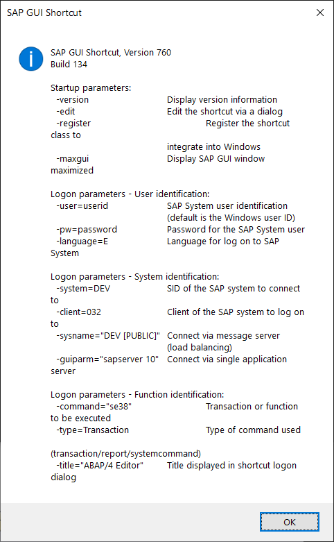 Sap | Sap-from-command-line